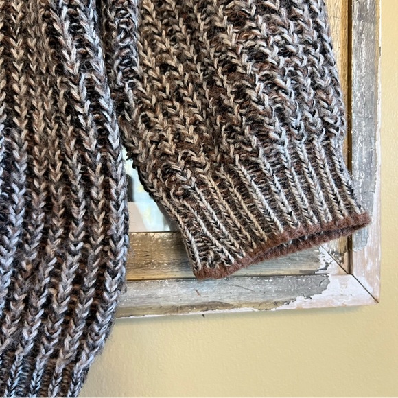 Vintage Cropped Acrylic Sweater Brown Chunky Knit Casualon Peter Freund - Picture 5 of 9